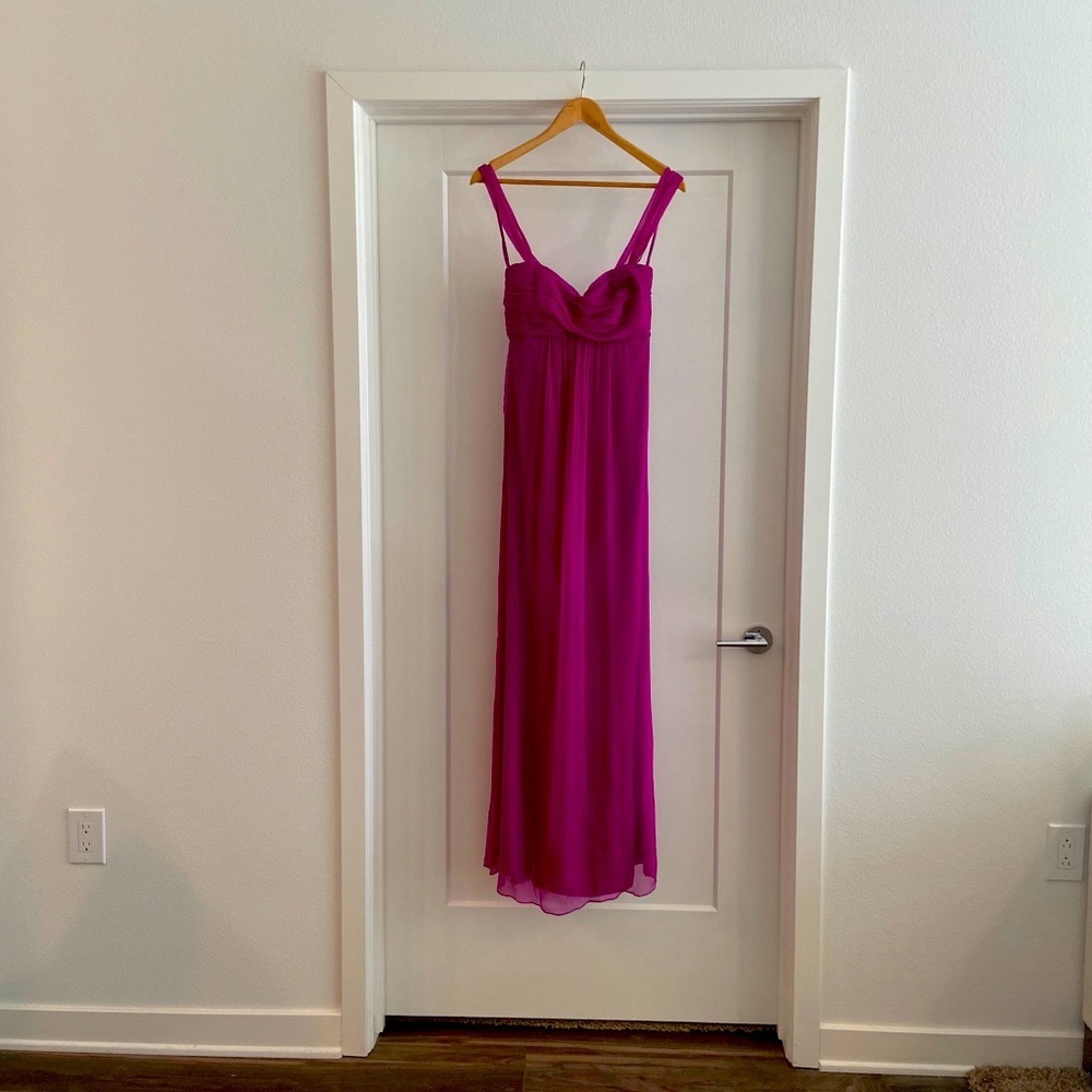 New -100% Silk AMSALE Crinkled Chiffon Gown
